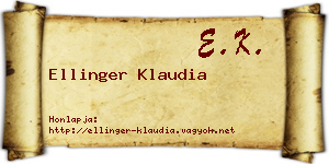 Ellinger Klaudia névjegykártya